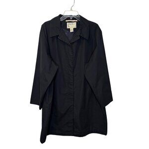 Eddie Bauer Rainwear All Weather Black Trench Coat Jacket Womens Size XXL Rain